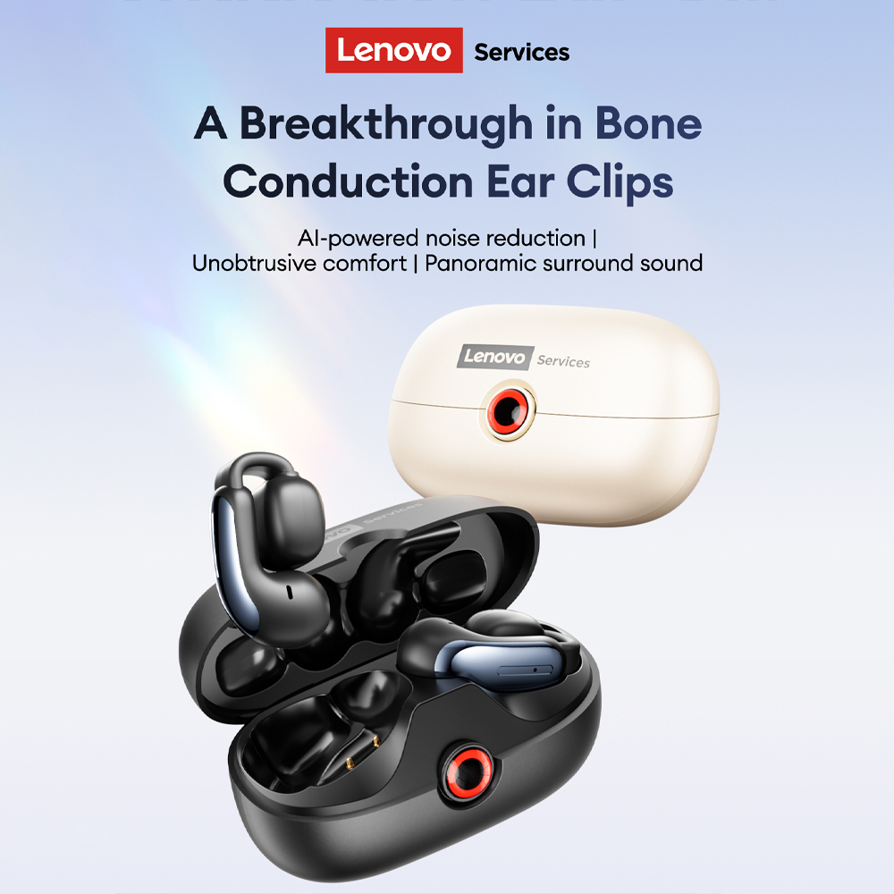 Headphones Wireless - Lenovo LES-108 conducción ósea TWS Clips