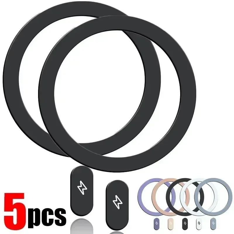 Wireless Charger - 5-1PCS para Magsafe, Placa Metálica Autoadhesiva,