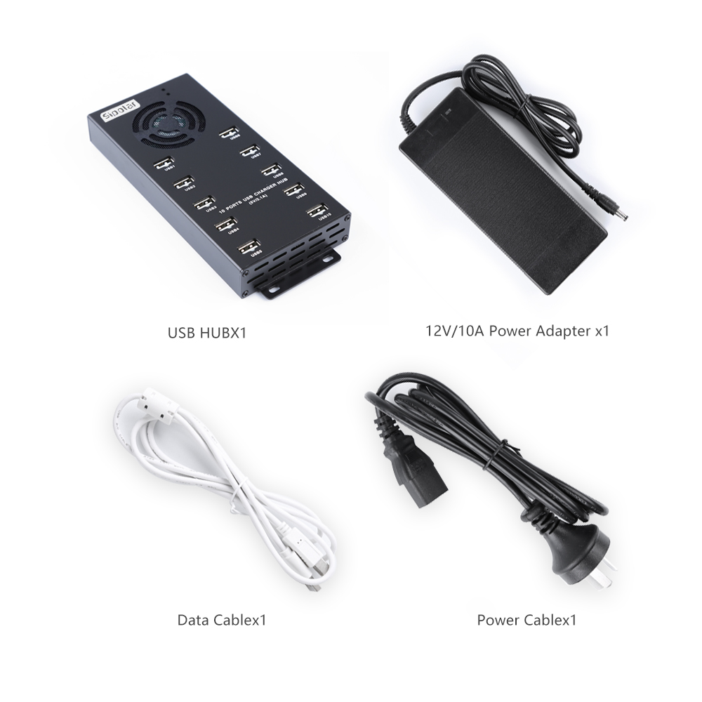 Hub USB de carga rápida de 10  - Usb Hub reseña y precio