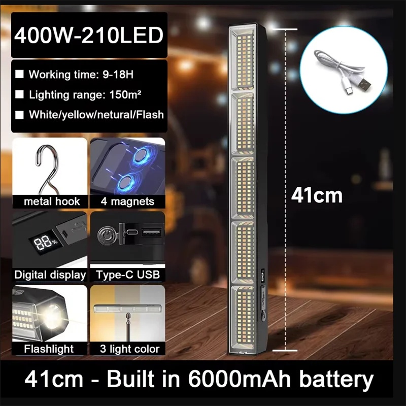 Barra de luz LED magnética de  - Power Bank reseña y precio